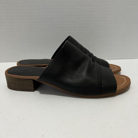 Splendid Single Black Leather Strap Slide Sandals - Women's 6.5 *READ* - Picture 1 of 12